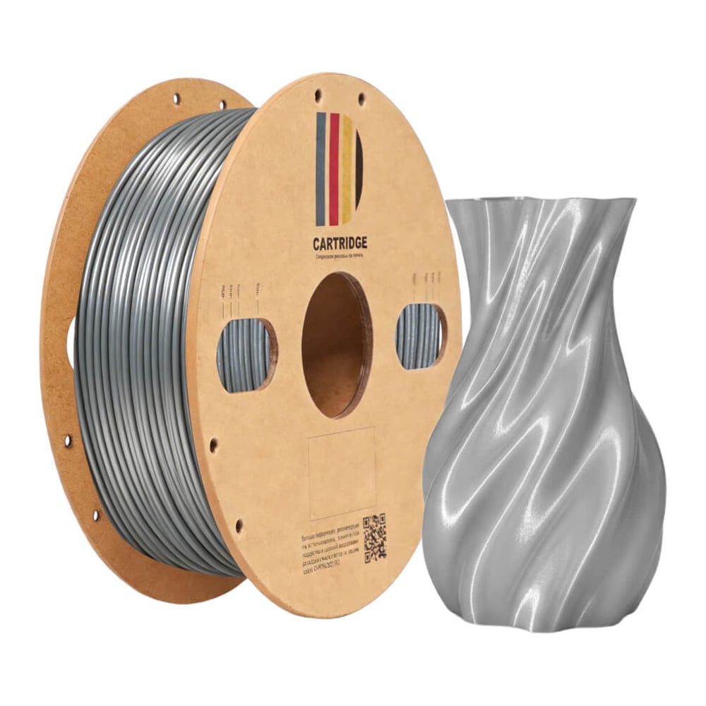 Изображение товара TPU-пластик Solution Print для 3D-принтера, шёлк серебристый (Silk), CartriDge 357811 Изображение товара TPU-пластик Solution Print для 3D-принтера, шёлк серебристый (Silk), CartriDge 357811