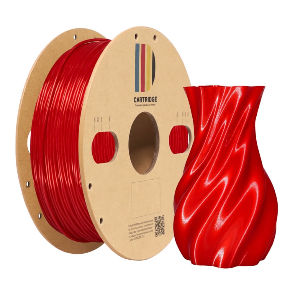 Изображение товара TPU-пластик Solution Print  для 3D-принтера, шёлк красный (Silk), CartriDge 357812