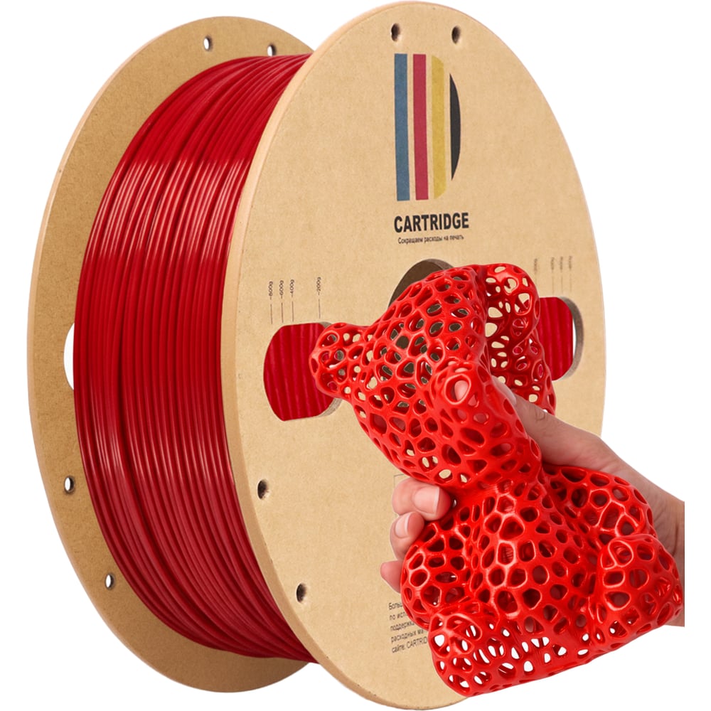 Изображение товара TPU-пластик Solution Print  для 3D-принтера, шёлк красный (Silk), CartriDge 357812