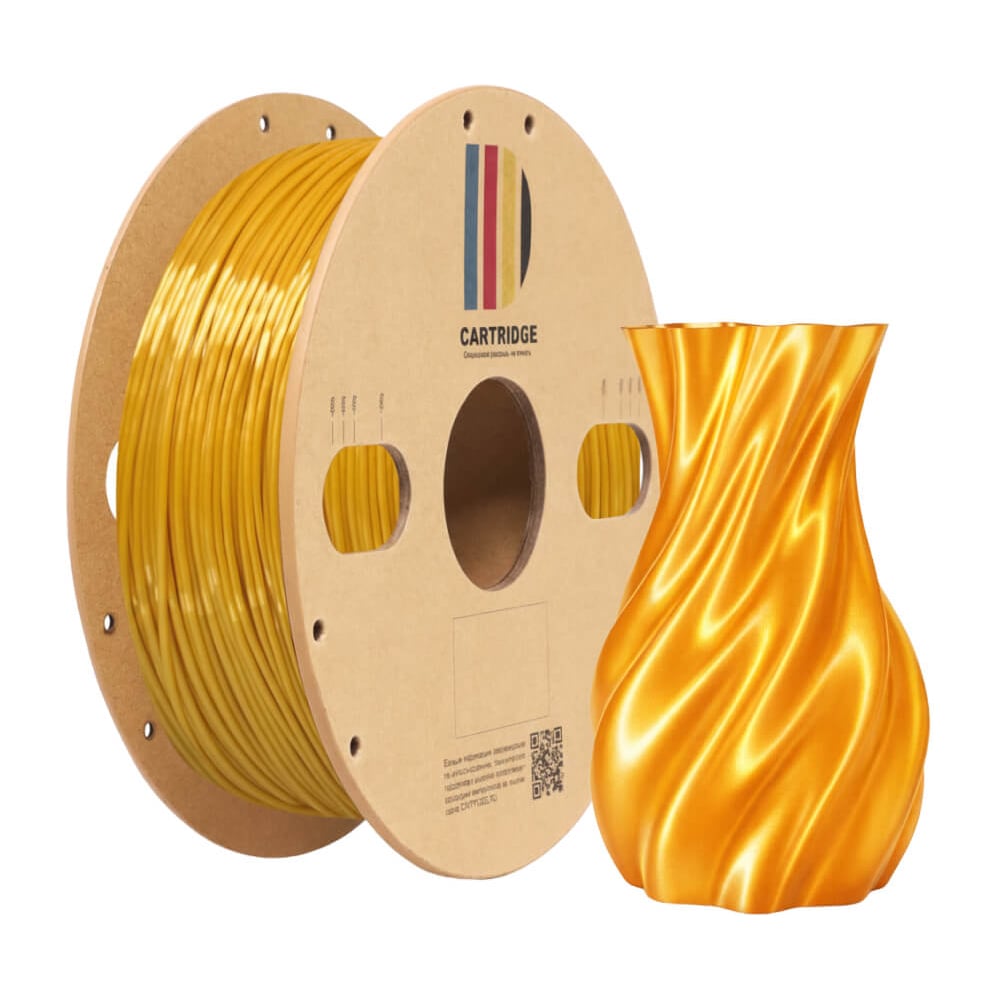 Изображение товара TPU-пластик Solution Print для 3D-принтера, шёлк золотой (Silk), CartriDge 357810 Изображение товара TPU-пластик Solution Print для 3D-принтера, шёлк золотой (Silk), CartriDge 357810