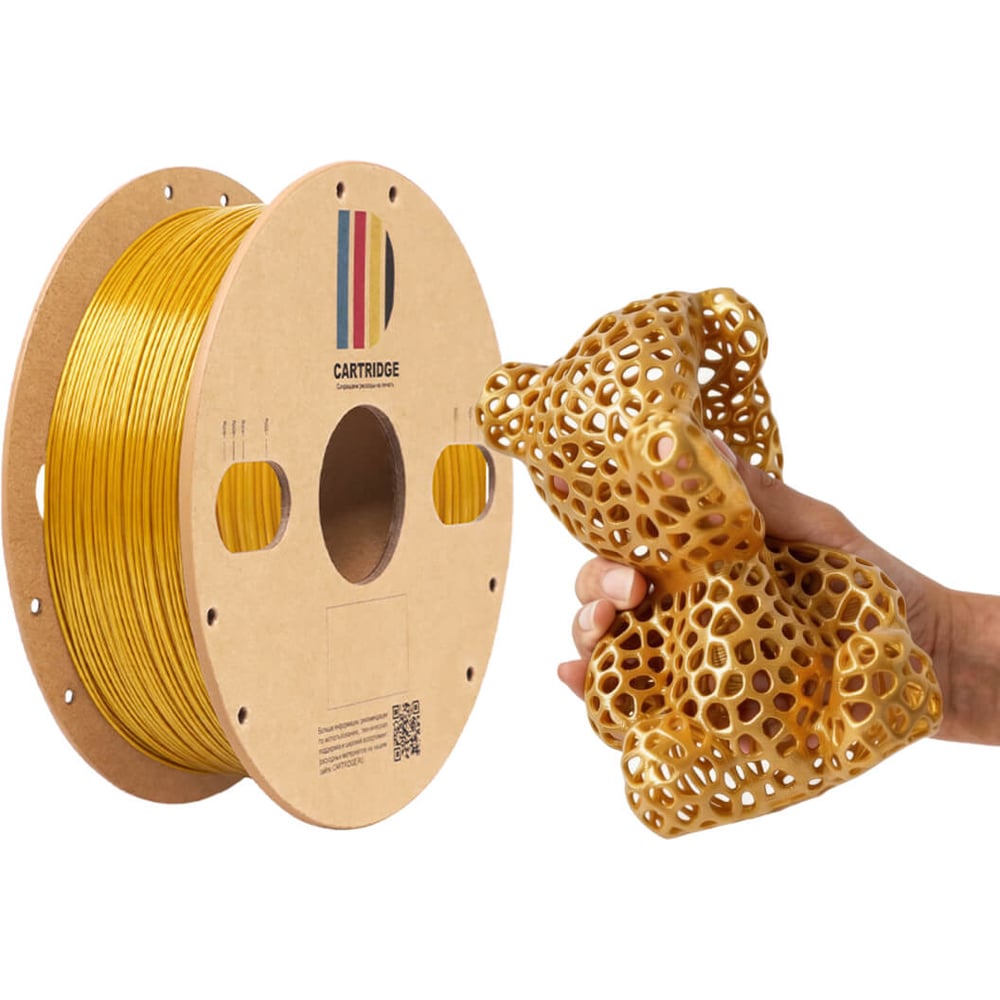 Изображение товара TPU-пластик Solution Print  для 3D-принтера, шёлк золотой (Silk), CartriDge 357810