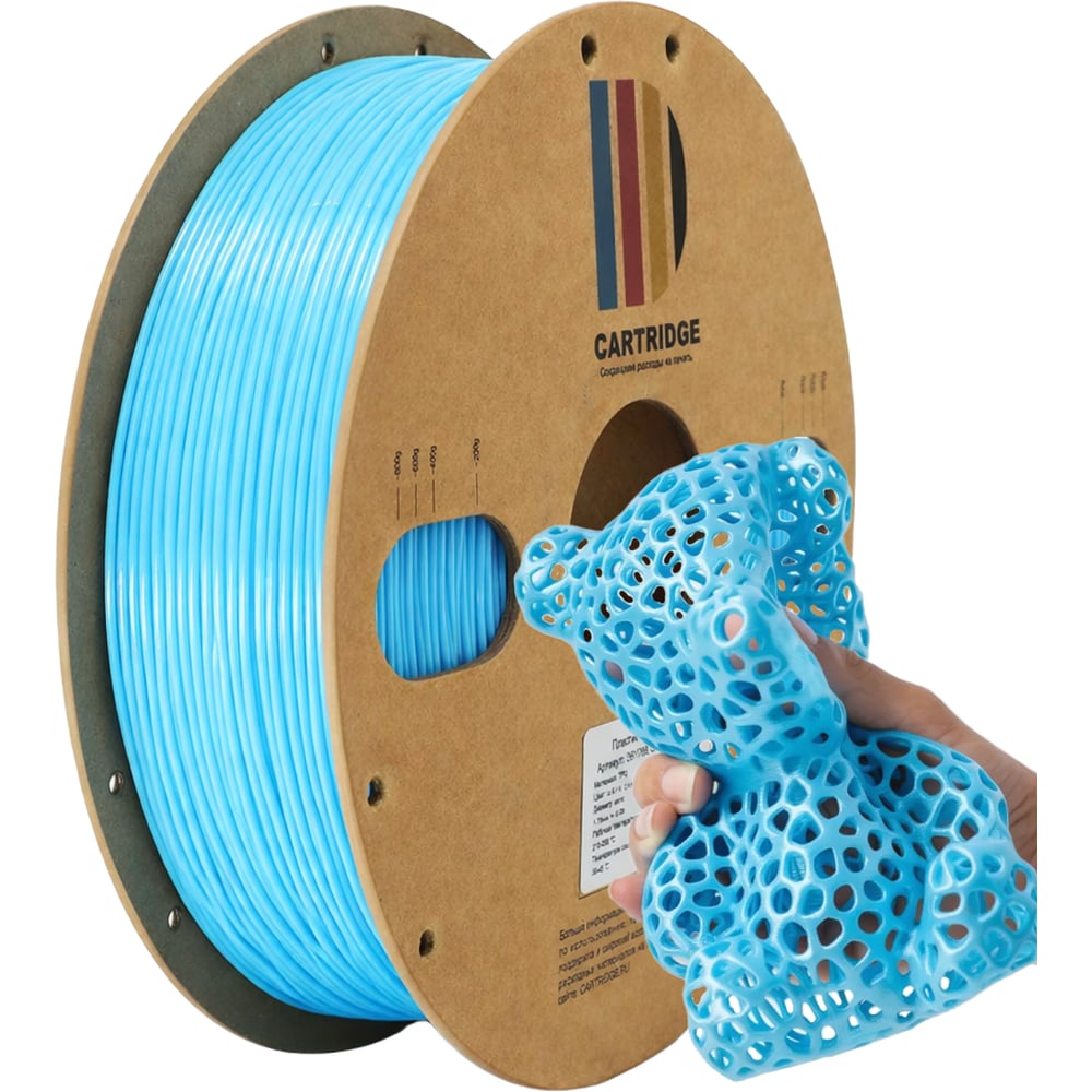 Изображение товара TPU-пластик Solution Print  для 3D-принтера, шёлк синий (Silk), CartriDge 361786