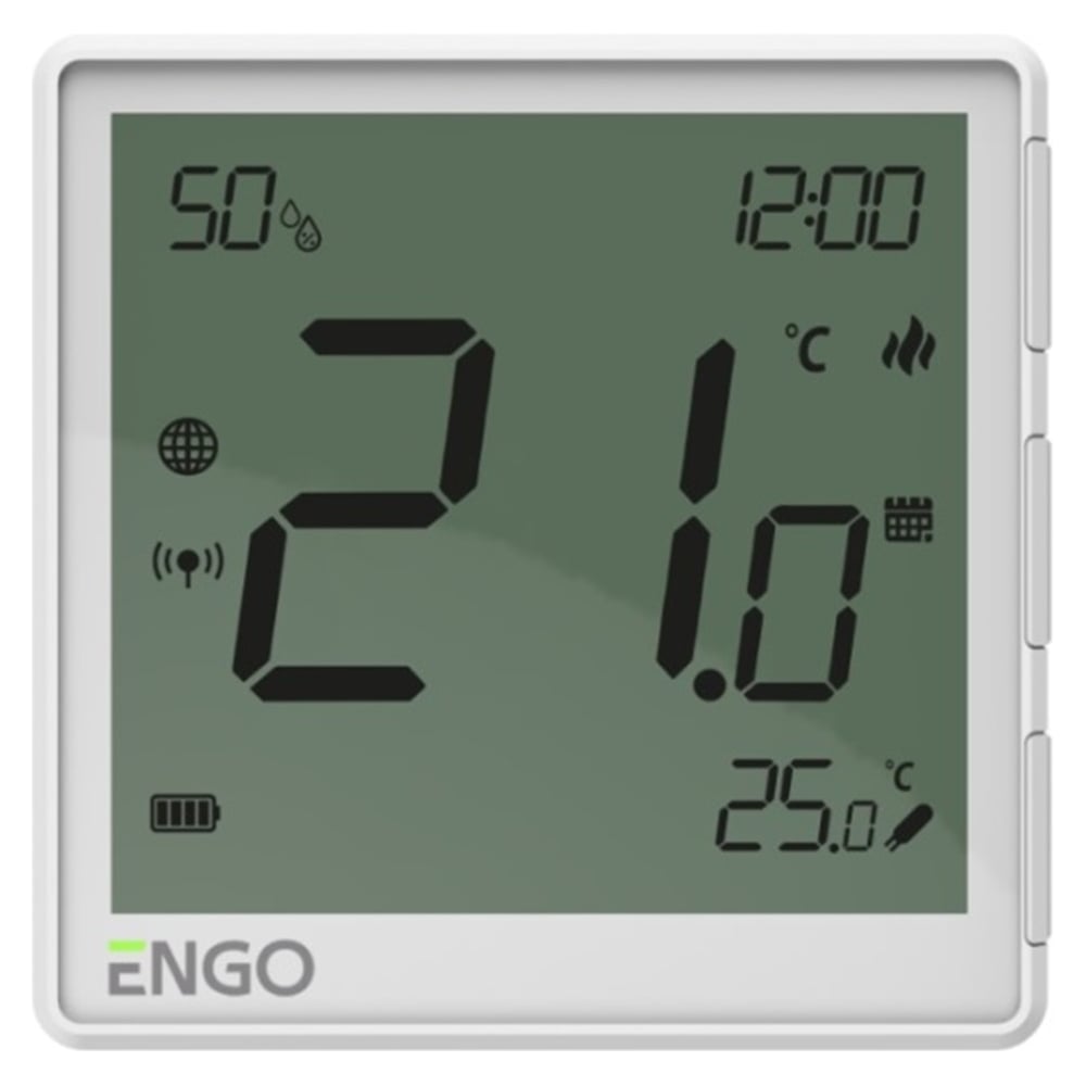 Изображение товара Терморегулятор ENGO controls Zigbee 230В с датчиком влажности и поддержкой пола EONE230W Изображение товара Терморегулятор ENGO controls Zigbee 230В с датчиком влажности и поддержкой пола EONE230W