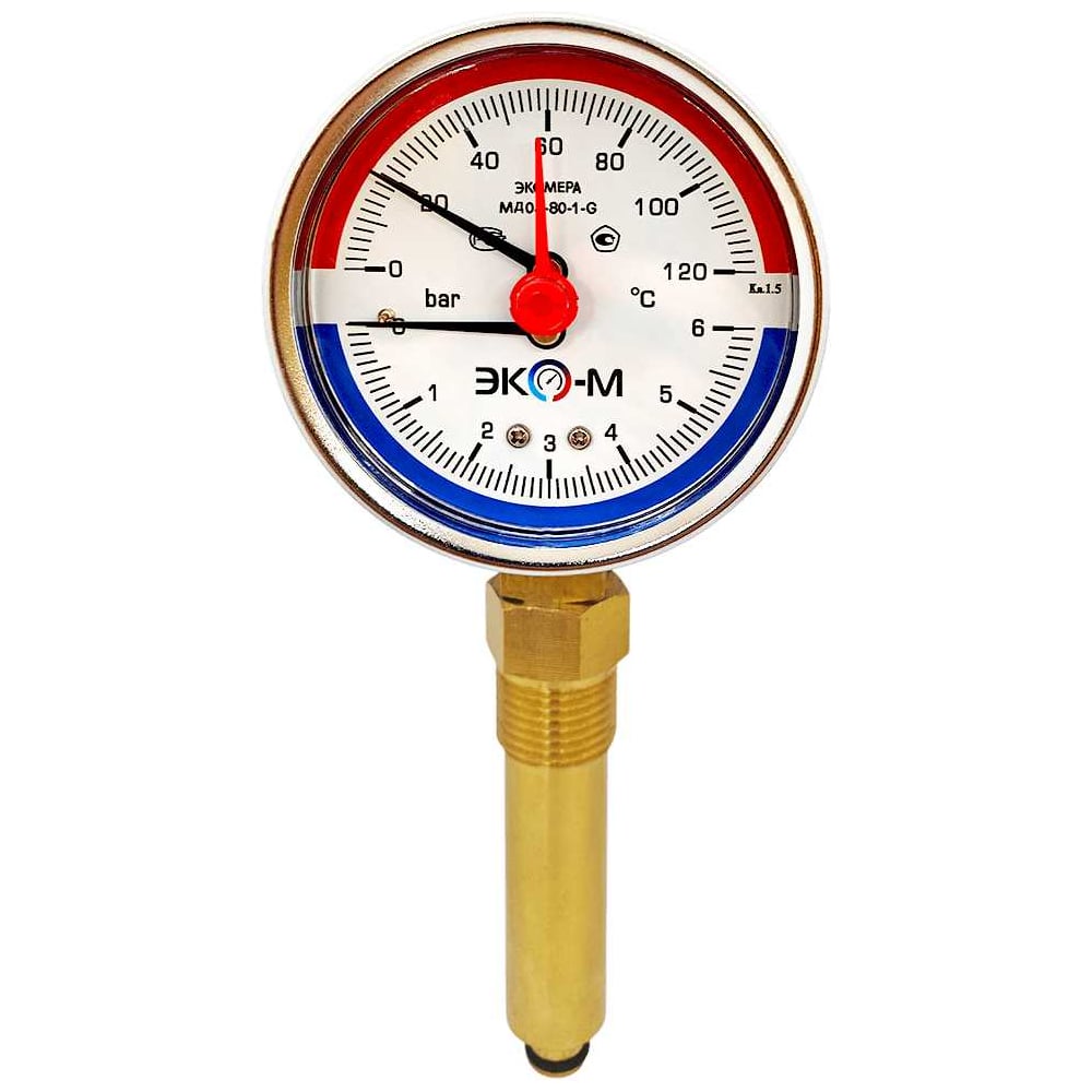 Изображение товара Термоманометр ЭКО-М Экомера МД04-80-G-6-120-L-60-РИ