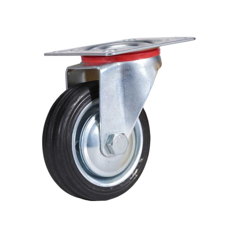 Изображение товара Колесо поворотное Brante на площадке 75 мм черная резина 107314