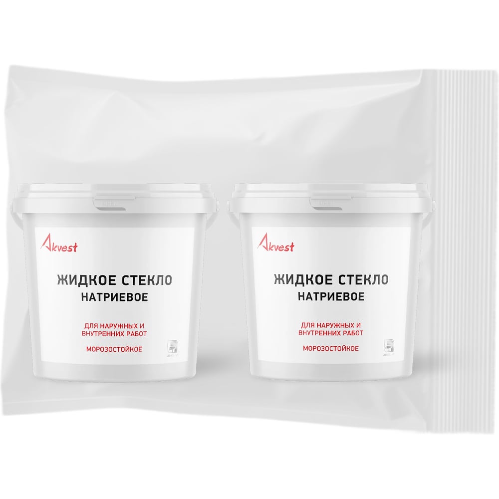 Изображение товара Жидкое стекло Akvest Натриевое, морозостойкое, для наружных и внутренних работ 1,4 кг 2 шт (набор) ВИ00045-10