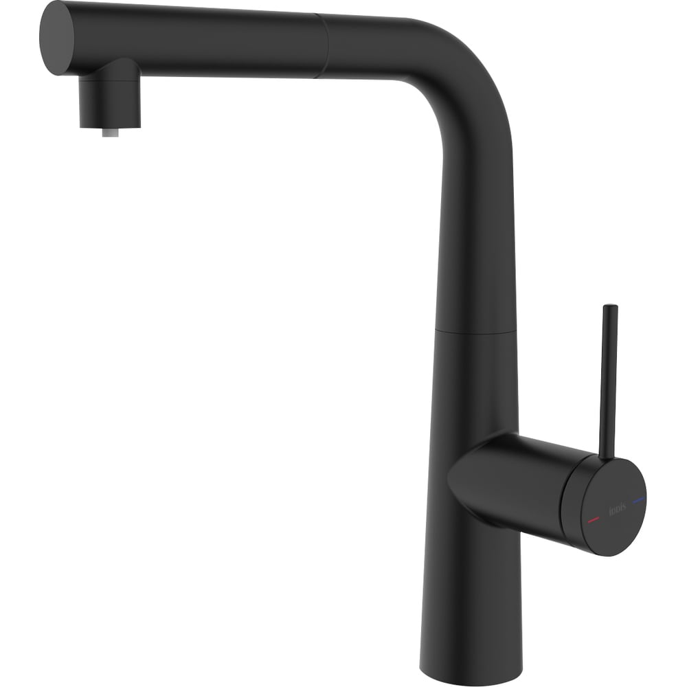 Изображение товара Смеситель для кухни IDDIS Pure с каналом для фильтрованной воды и выдвижным изливом, черный матовый PURBLPFi05N