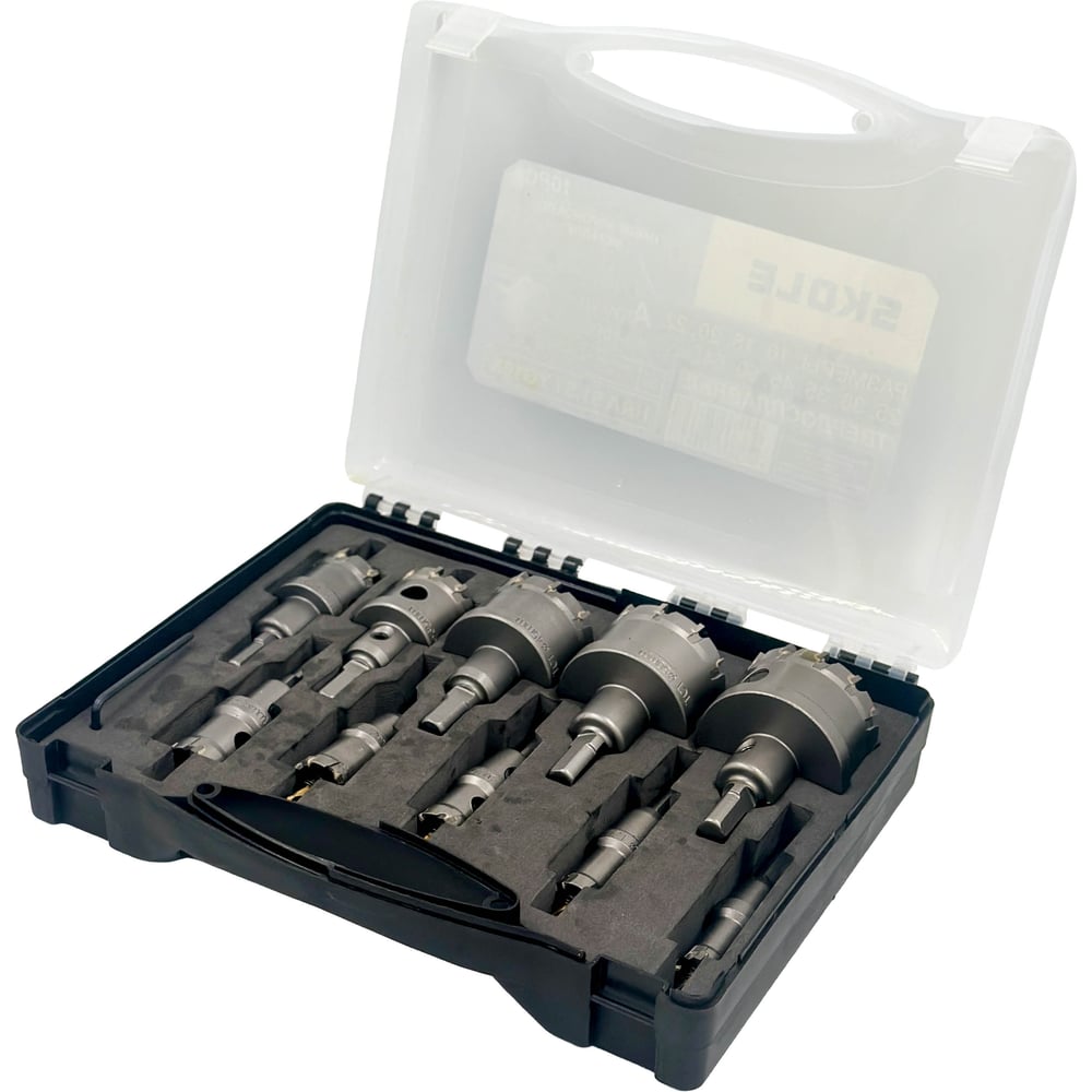 Изображение товара Набор коронок по металлу Skole K9-10PC с твердосплавными напайками, 16-54 мм