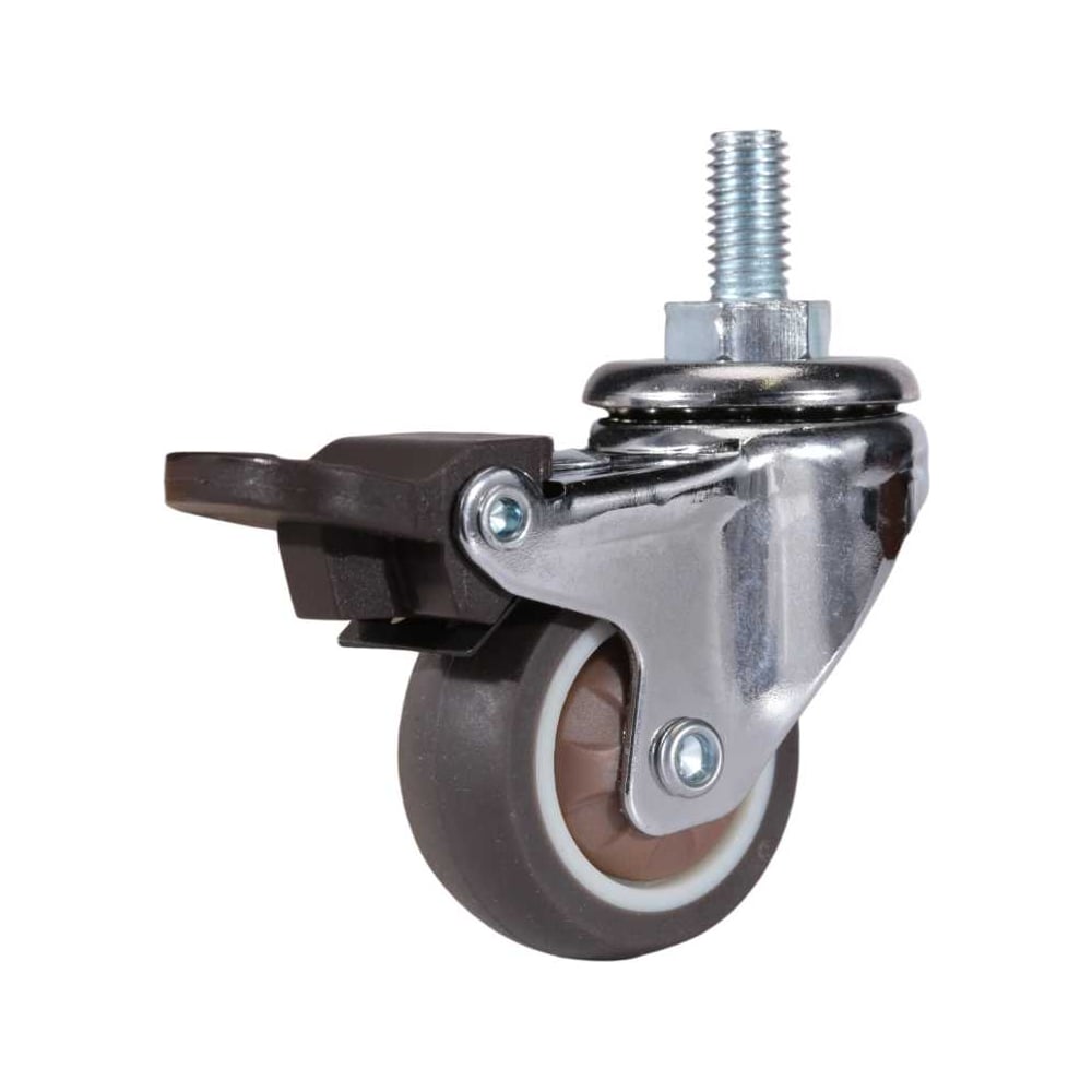 Изображение товара Колесо поворотное на штыре с тормозом Brante 40 мм с подшипником TPR комплект 2 колеса 659127