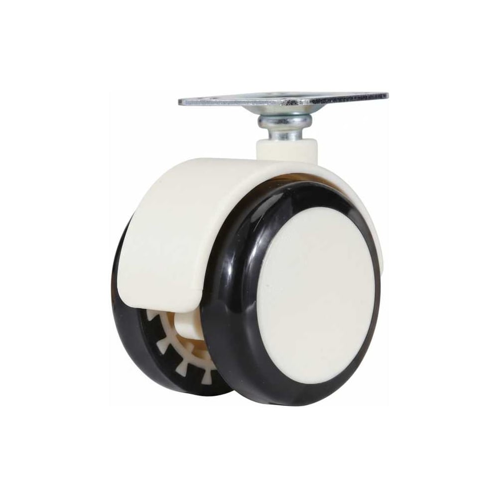 Изображение товара [Колесо поворотное] Brante 659121 [50 мм] Платформа обрезиненная белое/черное комплект 2 колеса