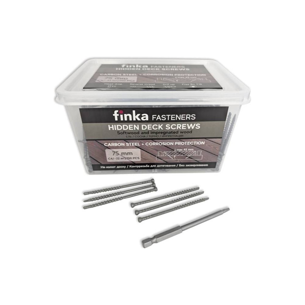 Изображение товара Саморезы Finka 75700C4HS 75 мм для скрытого крепления