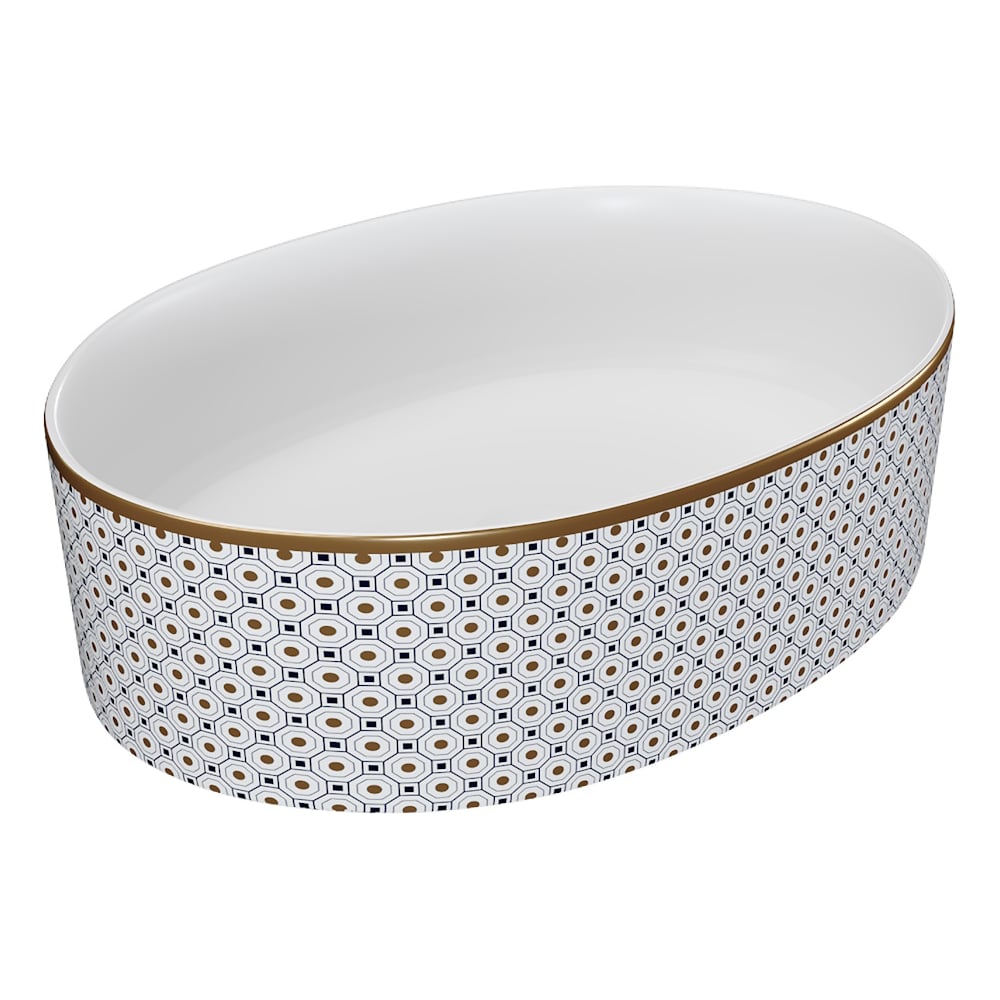 Изображение товара Раковина для ванной накладная Teymi Lori 50 орнамент T50479 ЦБ-00285902