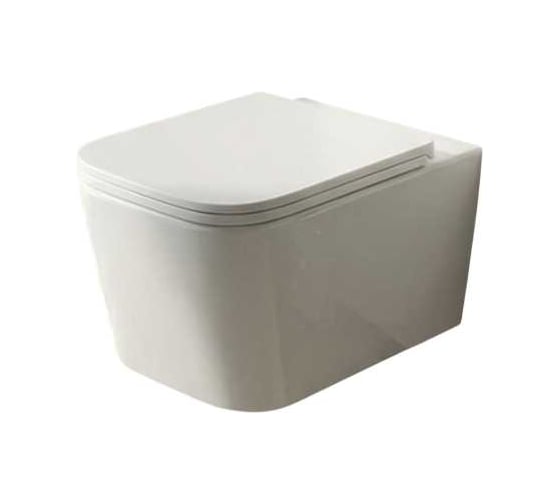 Изображение товара Унитаз подвесной Teymi безободковый с быстросъемным сиденьем микролифт Helmi PP T40312 ЦБ-00285816