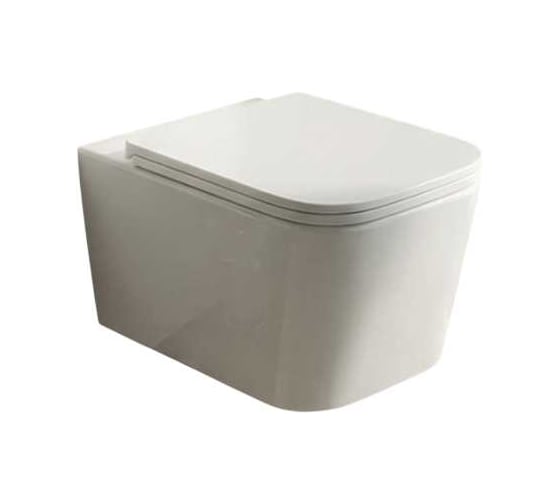 Изображение товара Унитаз подвесной Teymi торнадо безободковый с быстросъемным сиденьем микролифт Helmi PP Vortex T40313 ЦБ-00285817