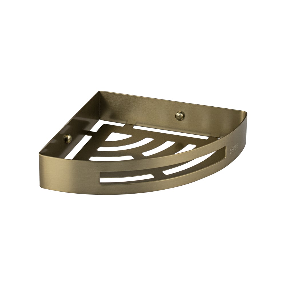 Изображение товара Полочка литая, угловая, одинарная, из нержавеющей стали, цвет МАТОВОЕ ЗОЛОТО Brimix 5657-MG