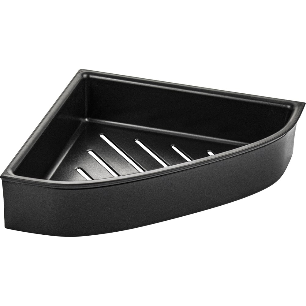 Изображение товара Полочка угловая из высокопрочного АБС пластика, ЧЕРНАЯ матовая, с вкладышем черного цвета Brimix 5675