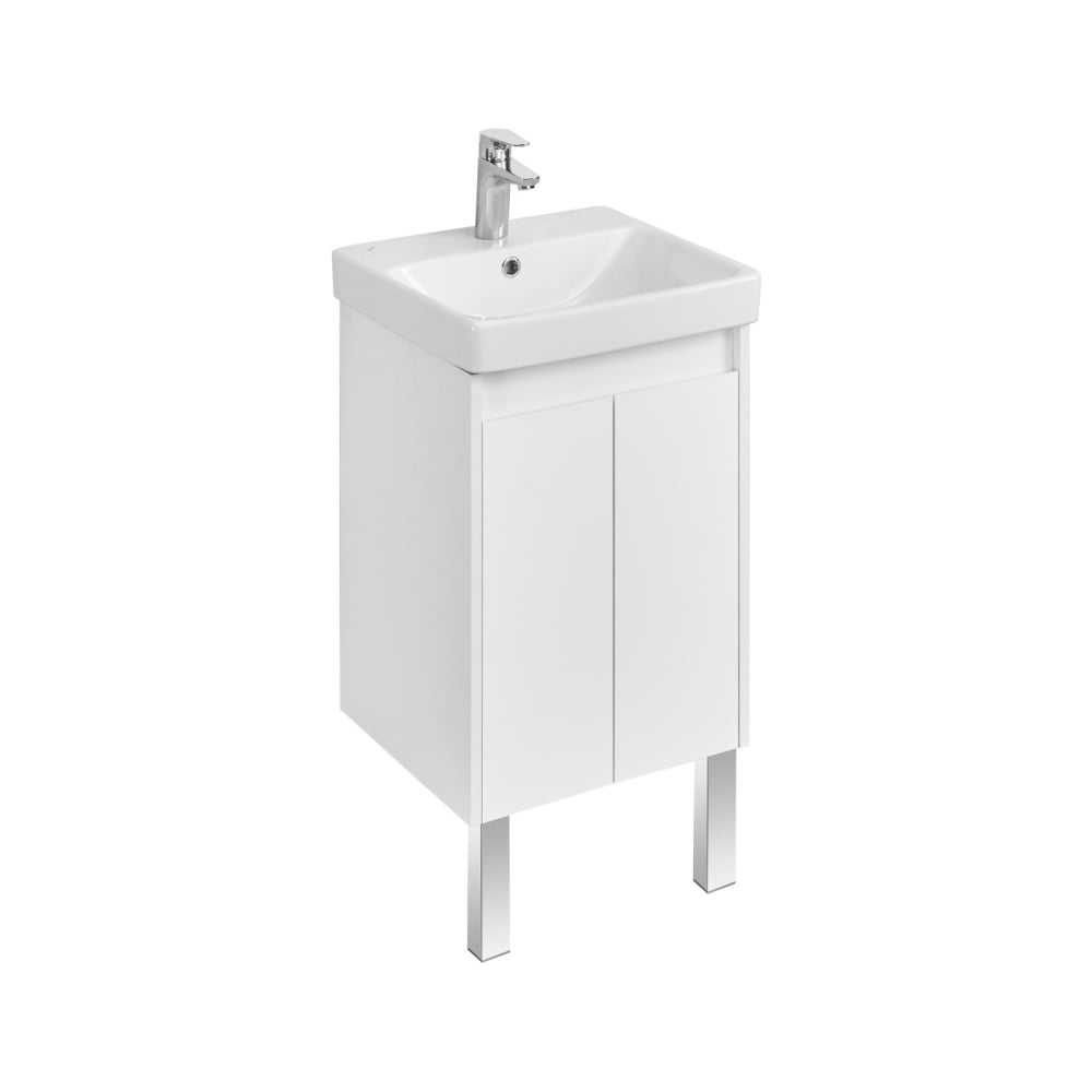 Изображение товара Тумба AQUATON Сканди Doors 45 с раковиной Адриана 45, цвет Белый 1A2787V0SD010