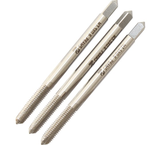 Изображение товара Метчик CNIC М 3,5 0,6 м/р.Р6АМ5 набор из 3-х шт. для глухих и сквозных отверстий 76593