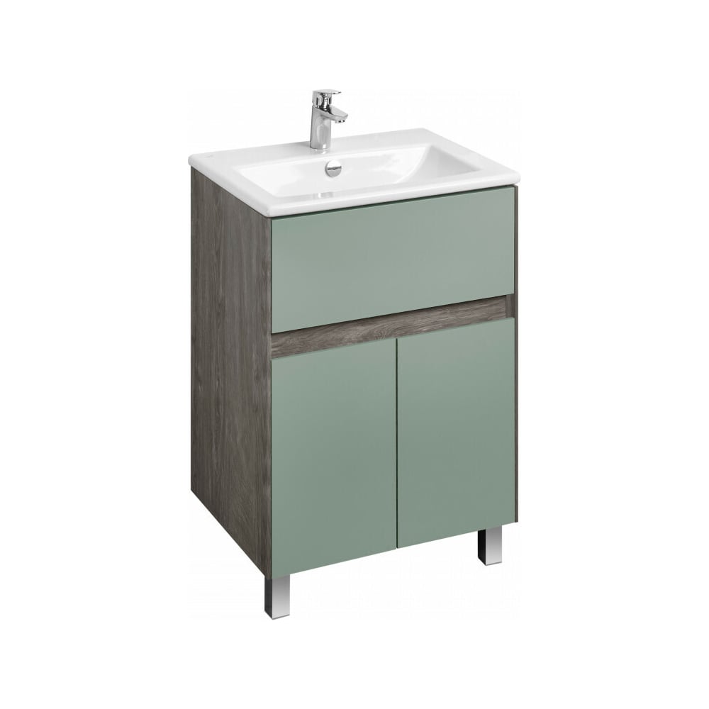 Изображение товара Тумба AQUATON Форест 60 Элина: раковина Ф60 белый санфарфор, голубой фасад