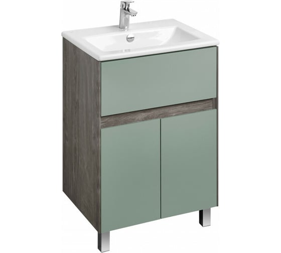 Изображение товара Тумба AQUATON Форест 60 с раковиной Элина 60, цвет Дуб рошелье/сумеречный голубой 1A2782V0FR9C0