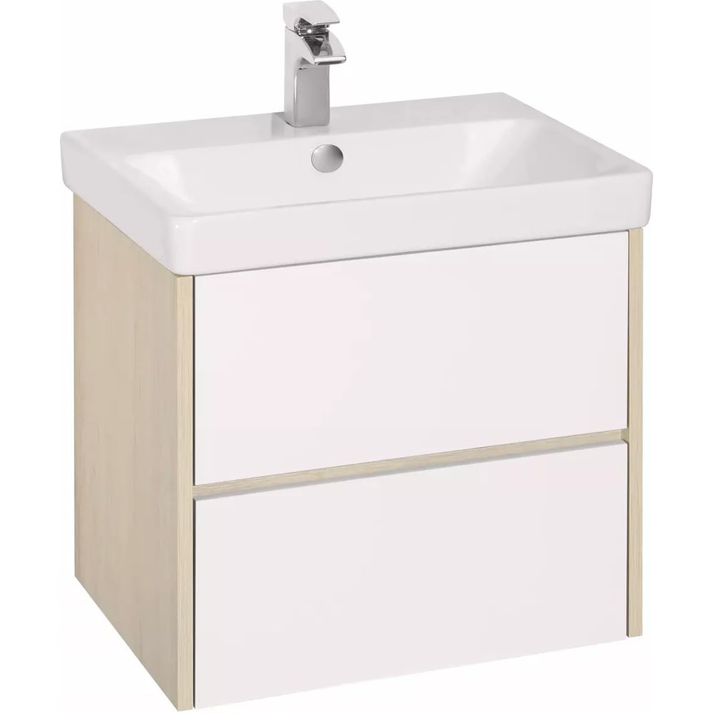 Изображение товара Тумба AQUATON Сканди 70 с раковиной Адриана 70, цвет Белый/дуб верона 1A2518V0SDB20