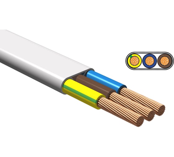 Изображение товара Шнур iTOK ШВВП 3х0,75 ГОСТ белый (200 метров) i-KPP-SHVVP-3075-200-W