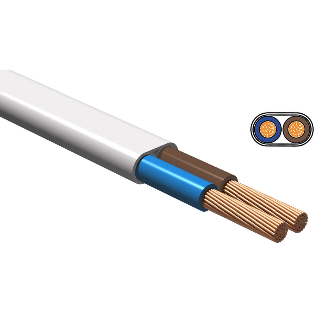 Изображение товара Шнур iTOK ШВВП 2х0,5 ГОСТ белый (300 метров) i-KPP-SHVVP-205-300-W