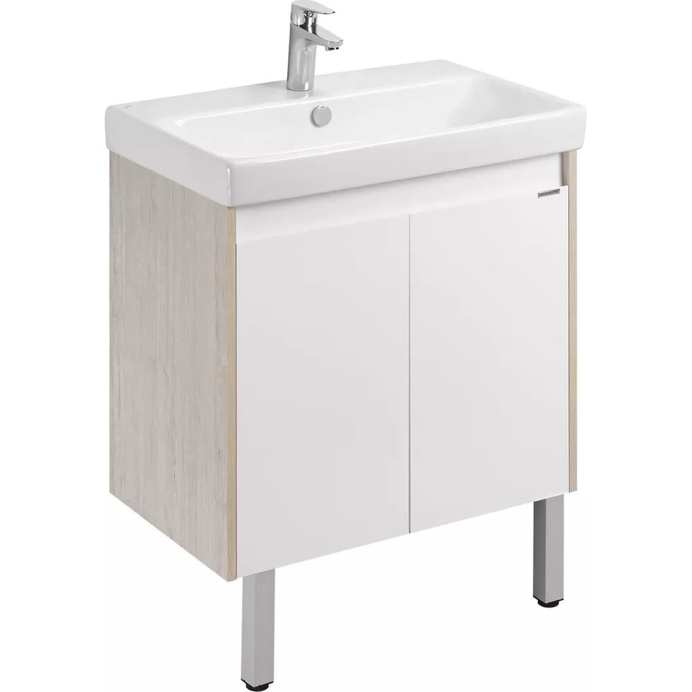 Изображение товара Тумба AQUATON Сканди Doors 70 с раковиной Адриана 70, цвет Белый/дуб верона 1A2789V0SDB20
