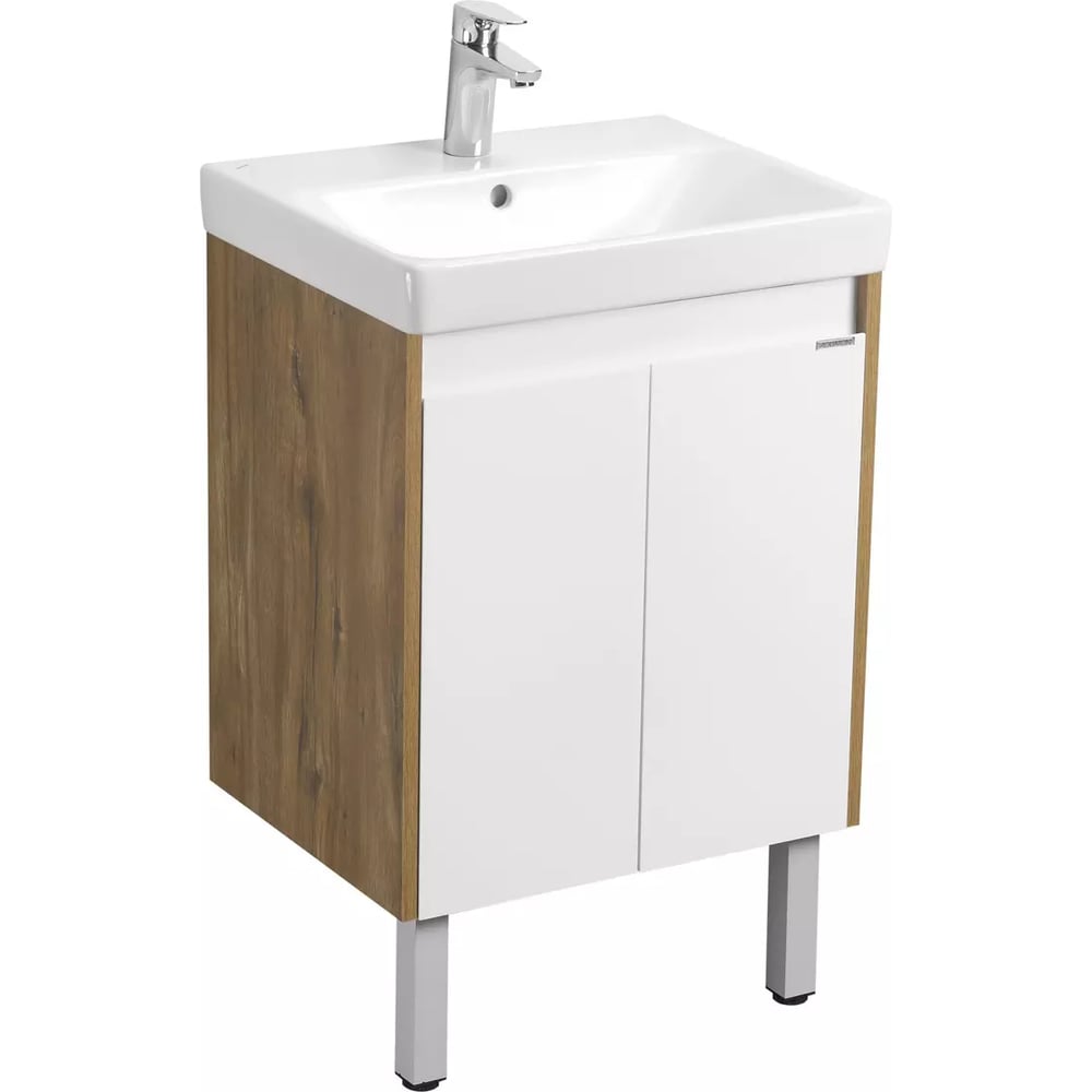 Изображение товара Тумба AQUATON Сканди Doors 55 с раковиной Адриана 55, цвет Белый/дуб рустикальный 1A2788V0SDZ90 Изображение товара Тумба AQUATON Сканди Doors 55 с раковиной Адриана 55, цвет Белый/дуб рустикальный 1A2788V0SDZ90