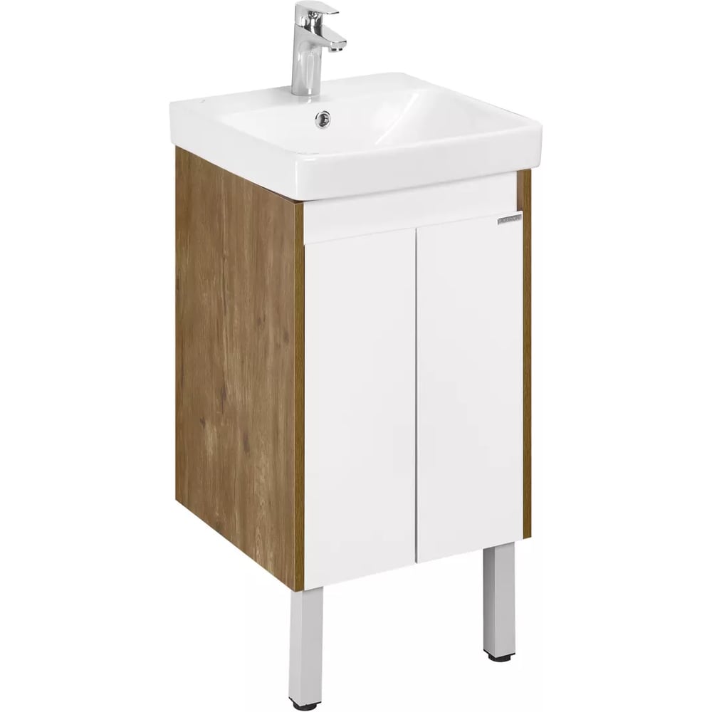 Изображение товара Тумба AQUATON Сканди Doors 45 с раковиной Адриана 45, цвет Белый/дуб рустикальный 1A2787V0SDZ90 Изображение товара Тумба AQUATON Сканди Doors 45 с раковиной Адриана 45, цвет Белый/дуб рустикальный 1A2787V0SDZ90