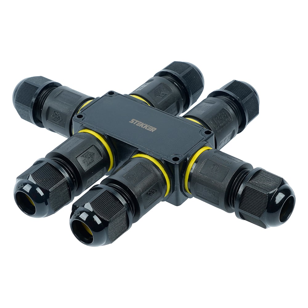 Изображение товара Соединитель-коннектор STEKKER для проводов S 3-контактный LD559, водонепрониц. пружинный контакт, 50561