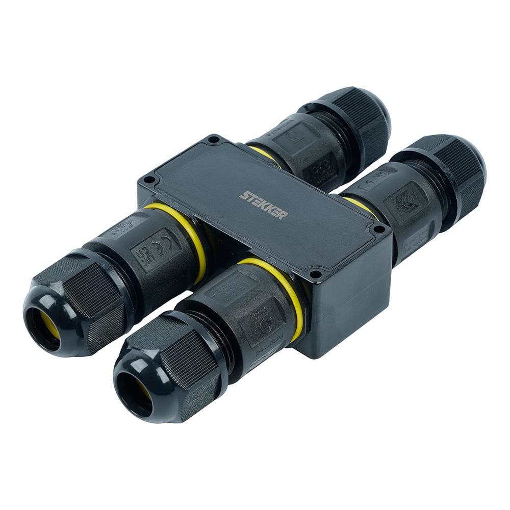 Изображение товара Соединитель-коннектор STEKKER для проводов H 3-контактный LD558, водонепрониц. пружинный контакт, 50560