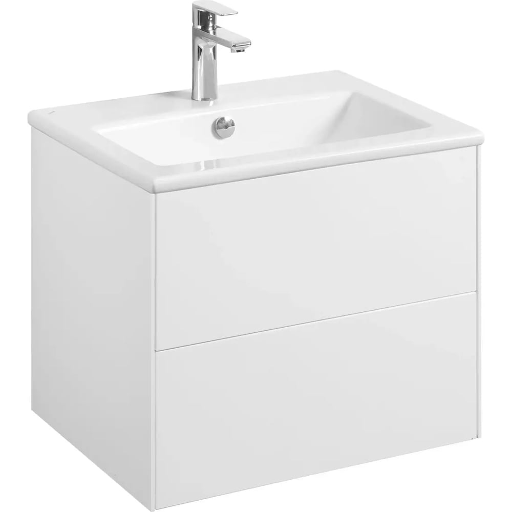 Изображение товара Тумба AQUATON Сохо 60 с раковиной Элина 60, цвет Белый глянец 1A2580V0AJ010