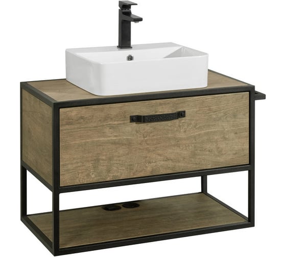 Изображение товара Тумба AQUATON Лофт Ф 80 со столешницей, цвет Дуб Кантри 1A2424V4LTDY0