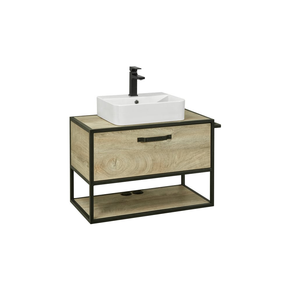 Изображение товара Тумба AQUATON Лофт Ф 80 с столешницей Дуб Эндгрейн