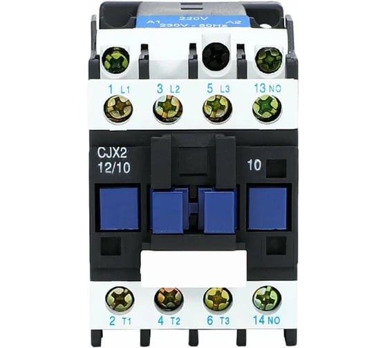 Изображение товара Контактор Аласта CJX2-1210 12A 220В/AC3 1но 50Гц CJX2-1210-220v