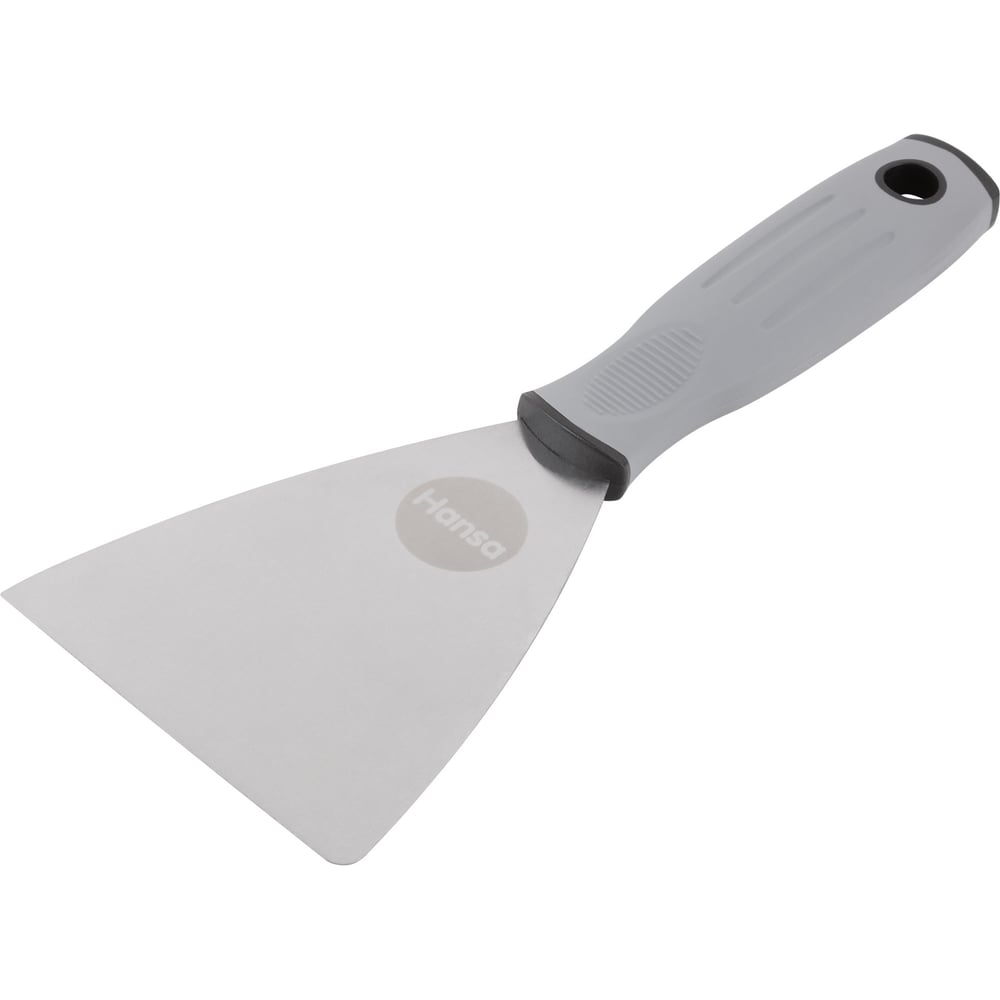 Изображение товара Шпатель HANSA, 100 мм, нержавеющая сталь, 2К-силиконизированная ручка, с ударным наконечником 646100