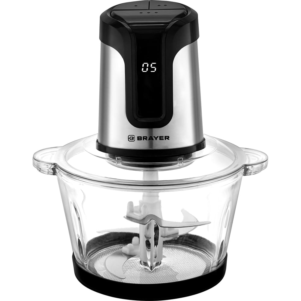 Изображение товара Измельчитель BRAYER 1407BR 800 Вт, LED дисплей, Стекл чаша 2 л, 4 лезвия из нержав. Стали BR1407