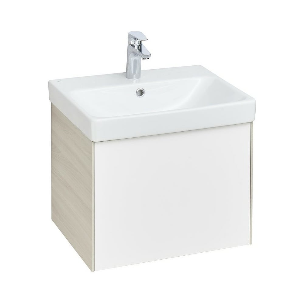 Изображение товара Тумба AQUATON Асти 55 с раковиной Адриана 55, цвет Белый/ясень шимо 1A2631V0AXD70