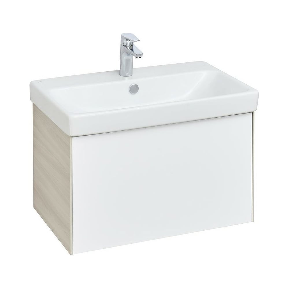 Изображение товара Тумба AQUATON Асти 70 с раковиной Адриана 70, цвет Белый/ясень шимо 1A2630V0AXD70