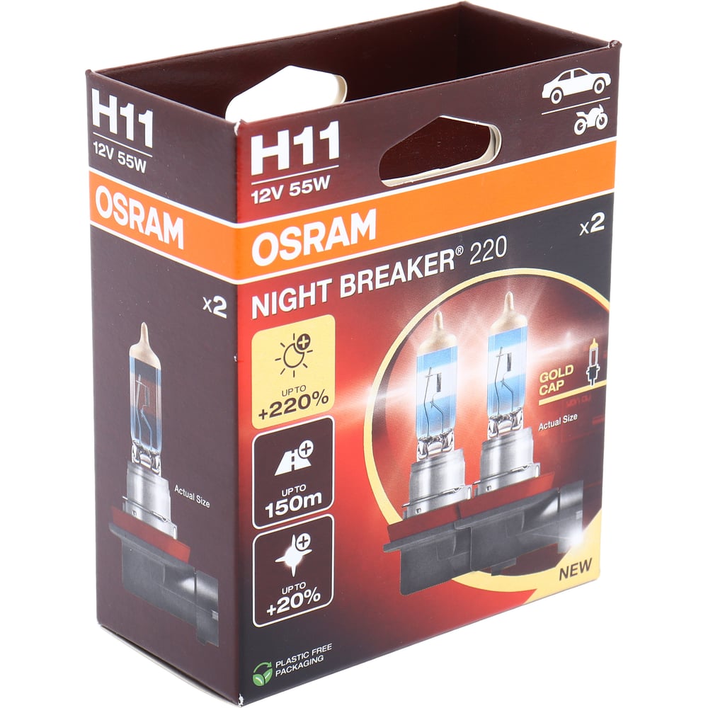 Изображение товара Автолампа Osram H11 NIGHT BREAKER 64211NB220-2HB 220% яркости