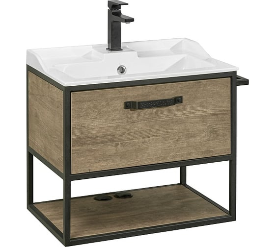 Изображение товара Тумба AQUATON Лофт Фабрик 65 с раковиной Фабиа 65, цвет Дуб Кантри 1A2423V0LTDY0