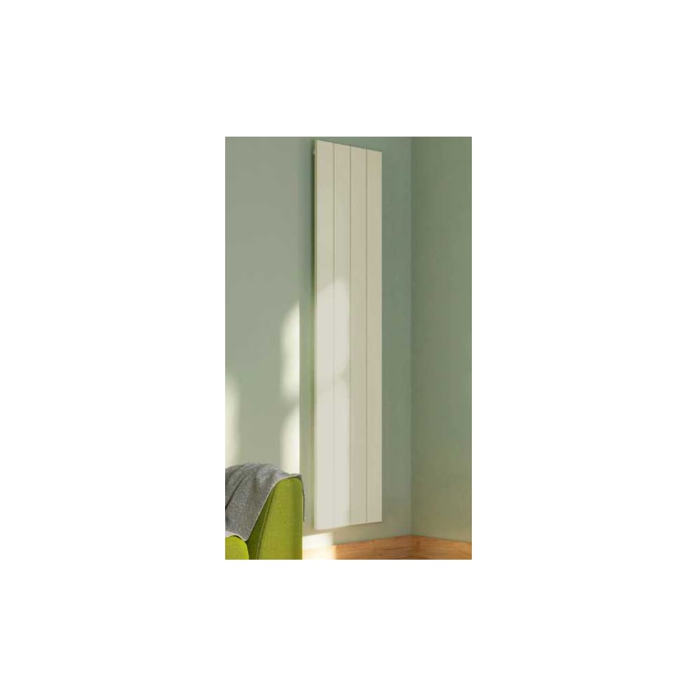 Изображение товара Вертикальный трубчатый радиатор отопления алюминиевый MIVARMO 4 секции, 2000 мм, жемчужно-белый, Multiflex центральное MB4-2000-1013-MC