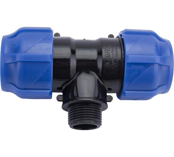 Изображение товара Компрессионный переходной тройник VALFEX ПНД, с наружной резьбой, 32-3/4"-32 1210023203432