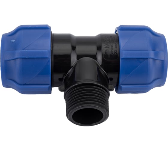 Изображение товара Компрессионный переходной тройник VALFEX ПНД, с наружной резьбой, 32-1"-32 1210023210032