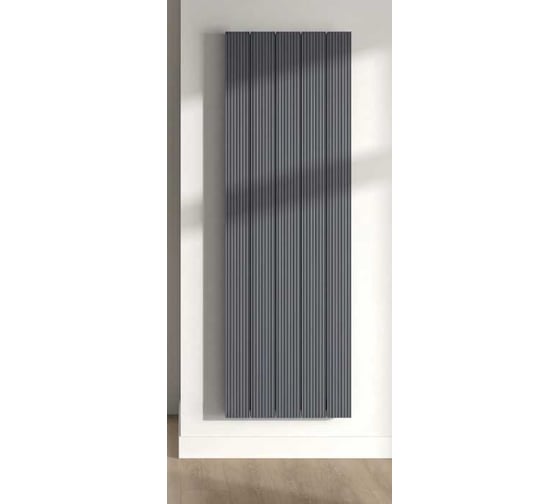 Изображение товара Вертикальный трубчатый радиатор отопления алюминиевый MIVARMO 5 секции, 1500 мм, графитовый серый, Multiflex левое MB5-1500-7024-ML