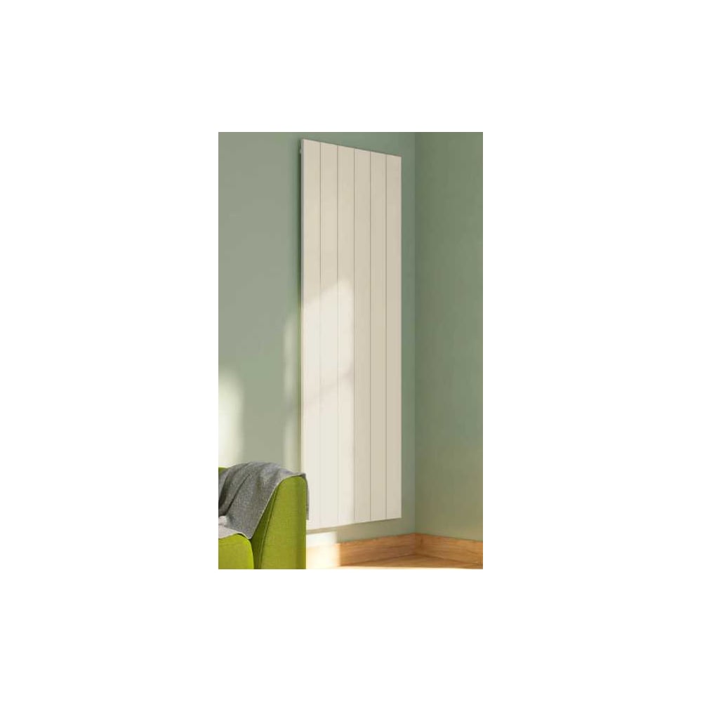 Изображение товара Вертикальный трубчатый радиатор отопления алюминиевый MIVARMO 6 секции, 1500 мм, жемчужно-белый, Multiflex центральное MB6-1500-1013-MC