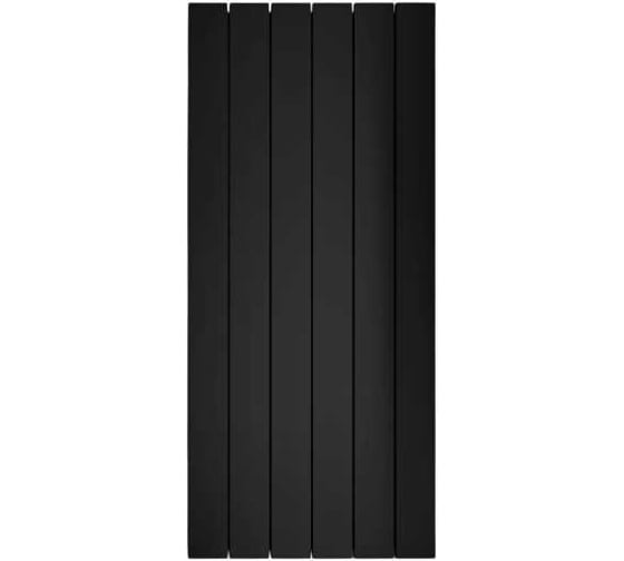 Изображение товара Вертикальный трубчатый радиатор отопления алюминиевый MIVARMO 6 секции, 1750 мм, черный, Multiflex центральное MB6-1750-9005-MC