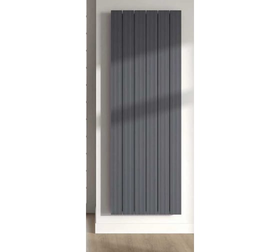 Изображение товара Вертикальный трубчатый радиатор отопления алюминиевый MIVARMO 6 секции, 2000 мм, графитовый серый, Multiflex левое MB6-2000-7024-ML