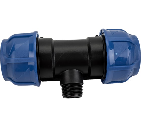 Изображение товара Компрессионный переходной тройник VALFEX ПНД, с наружной резьбой, 50-1"-50 1210025010050